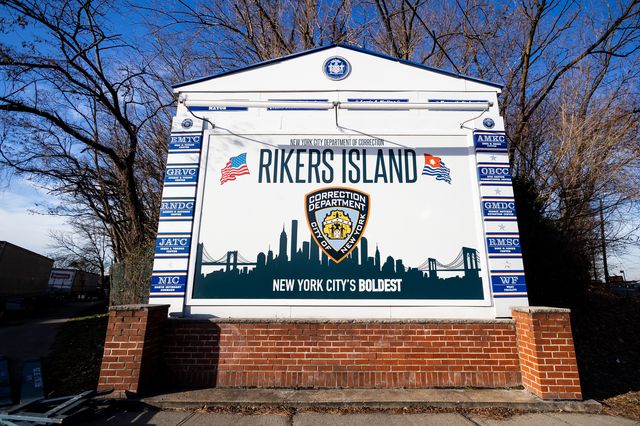 Exterior shot of Rikers Island.